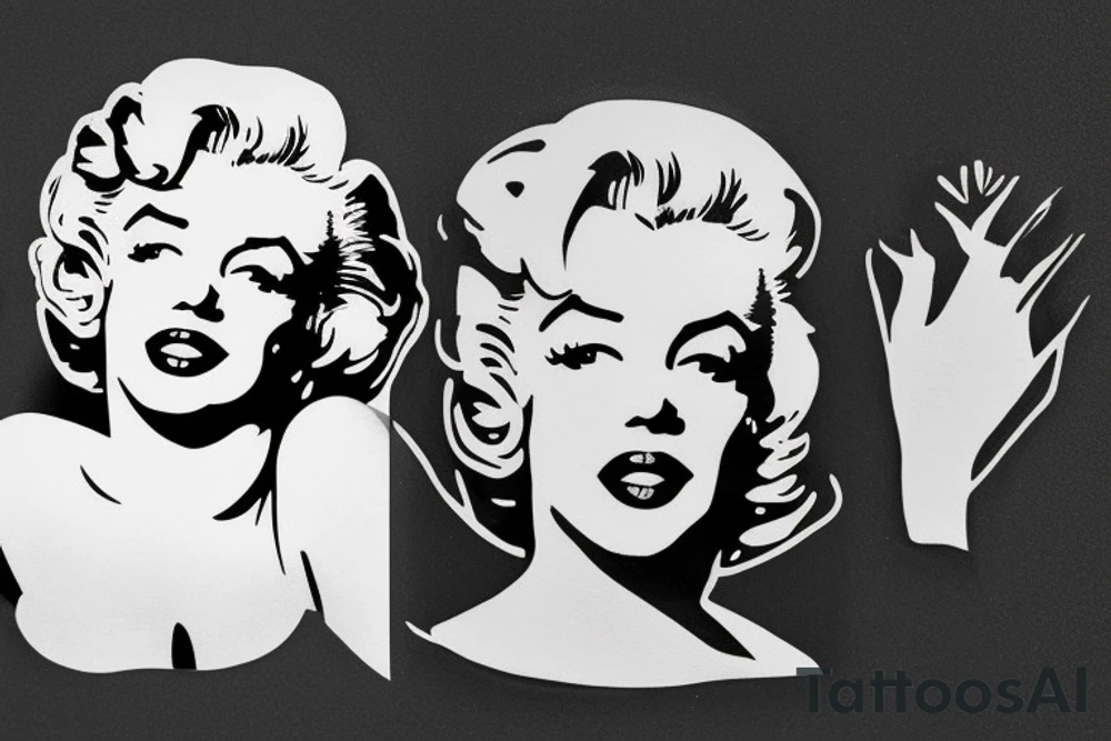 marilyn monroe face on blackbackground tattoo idea