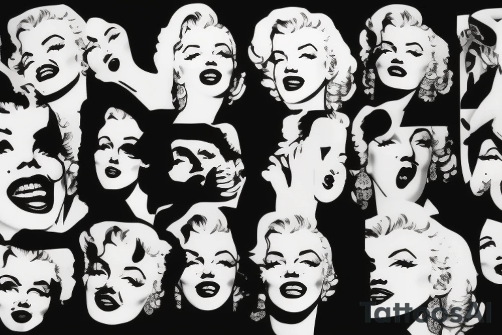 marilyn monroe face on blackbackground tattoo idea