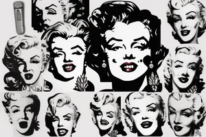 marilyn monroe face on blackbackground tattoo idea