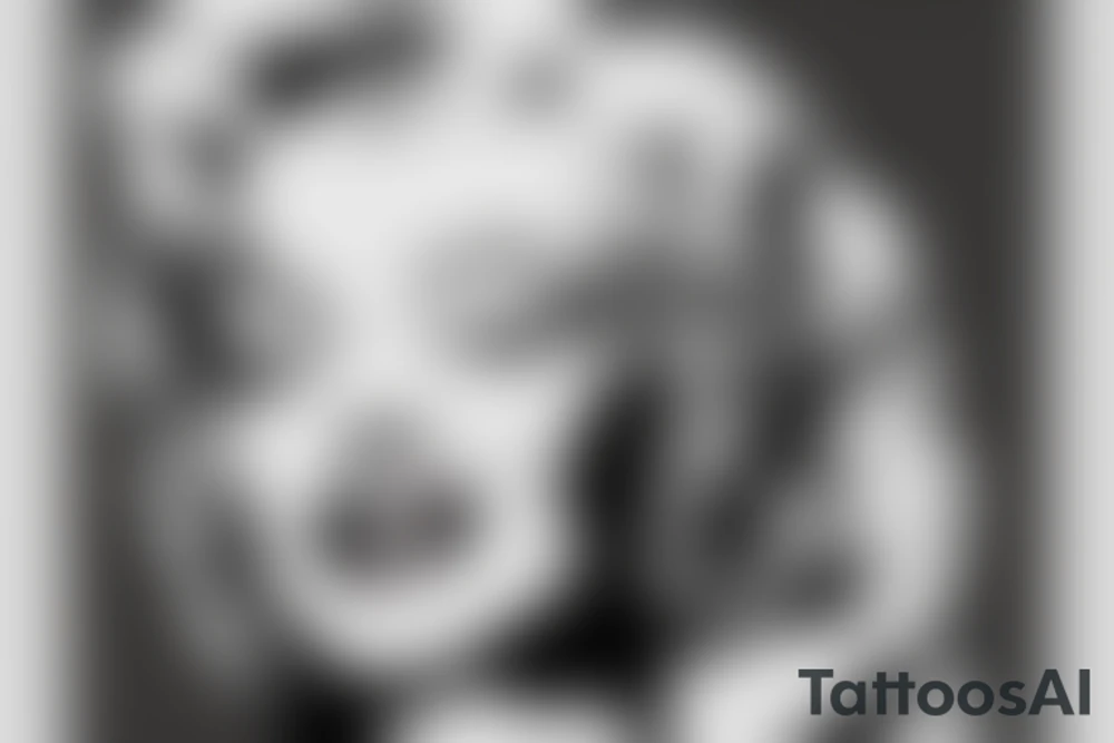 marilyn monroe face on blackbackground tattoo idea