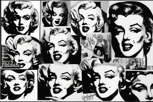 marilyn monroe face on blackbackground tattoo idea