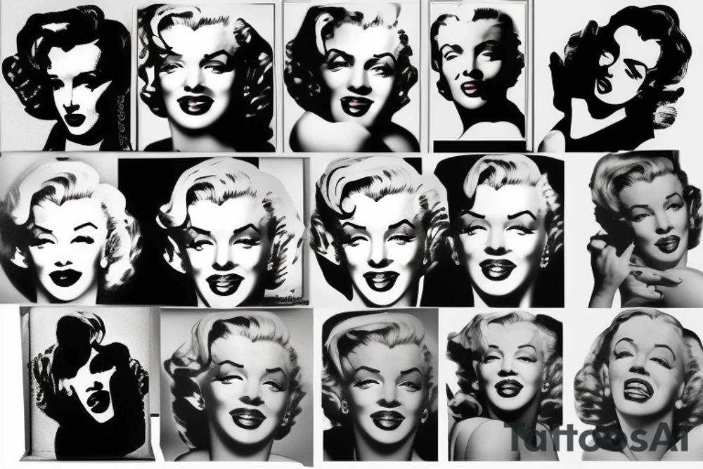 marilyn monroe face on blackbackground tattoo idea