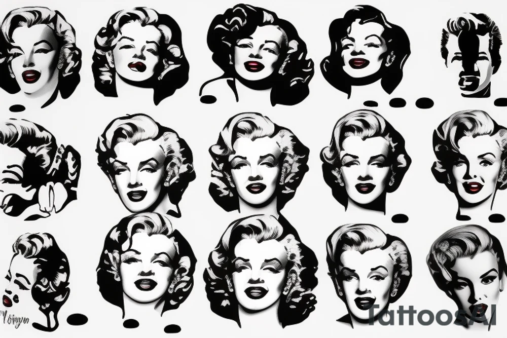 marilyn monroe face on blackbackground tattoo idea