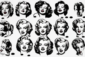 marilyn monroe face on blackbackground tattoo idea