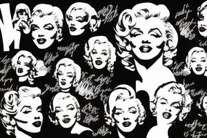 marilyn monroe face on blackbackground tattoo idea