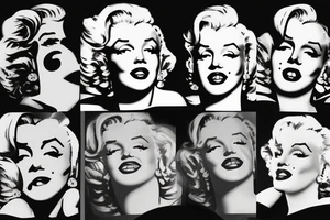 marilyn monroe face on blackbackground tattoo idea