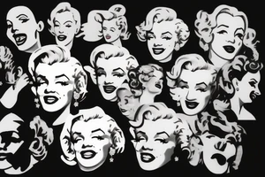 marilyn monroe face on blackbackground tattoo idea