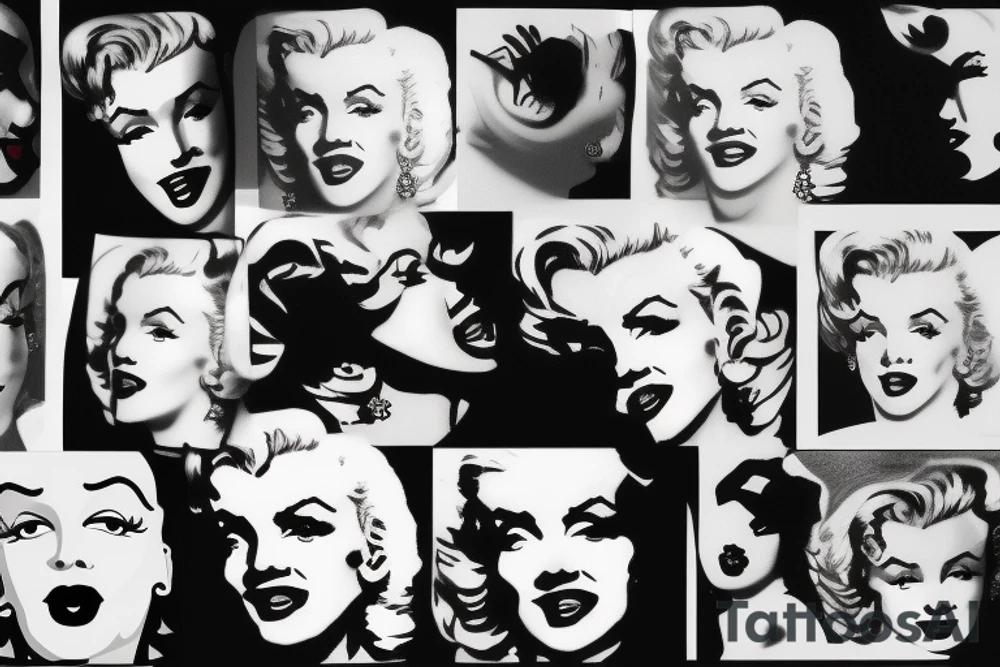 marilyn monroe face on blackbackground tattoo idea