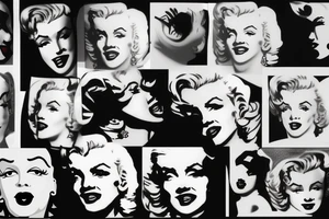 marilyn monroe face on blackbackground tattoo idea