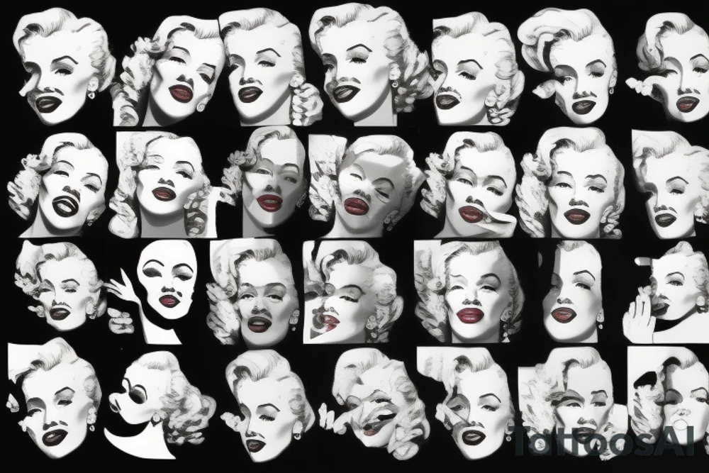 marilyn monroe face on blackbackground tattoo idea