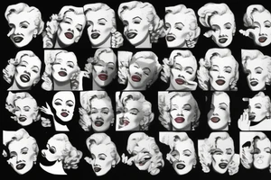 marilyn monroe face on blackbackground tattoo idea