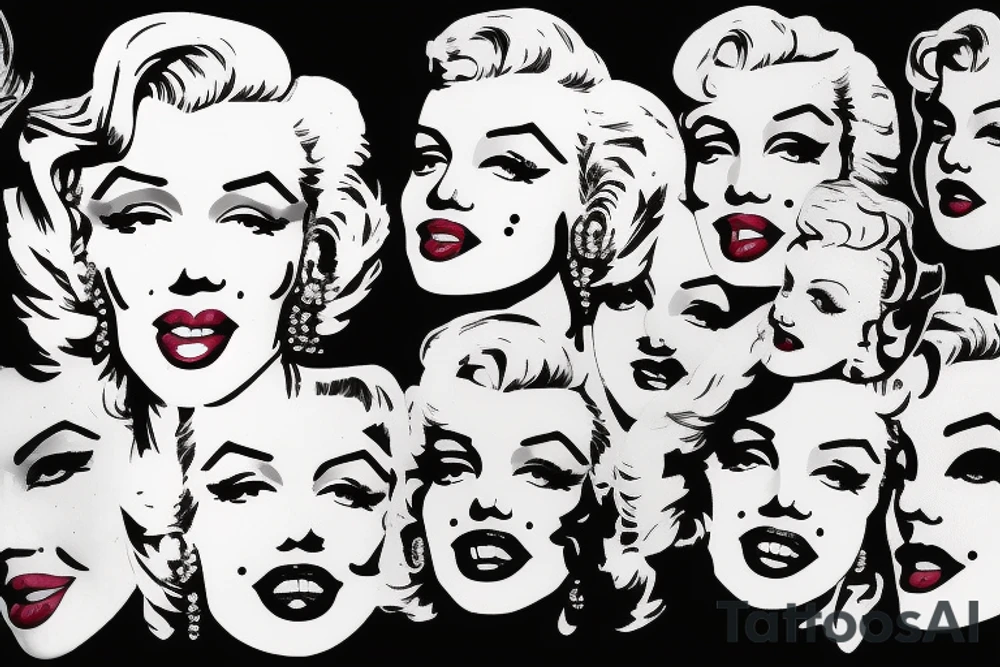marilyn monroe face on blackbackground tattoo idea