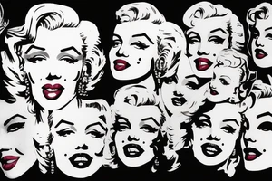 marilyn monroe face on blackbackground tattoo idea