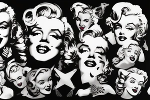 marilyn monroe face on blackbackground tattoo idea