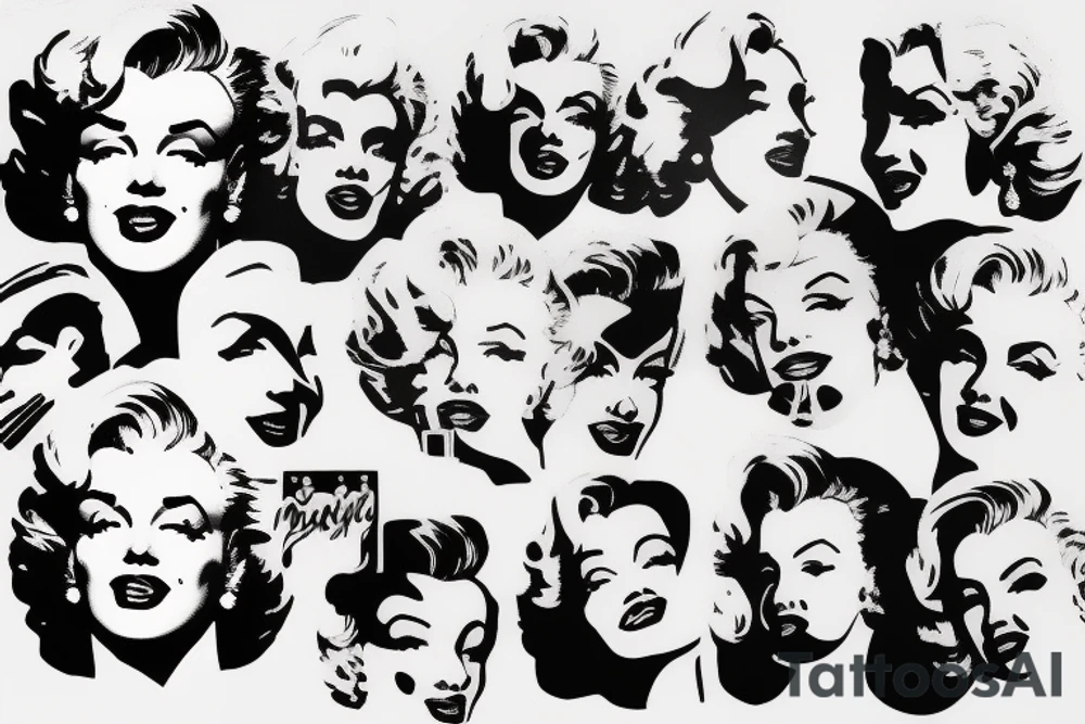 marilyn monroe face on blackbackground tattoo idea