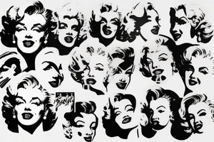 marilyn monroe face on blackbackground tattoo idea