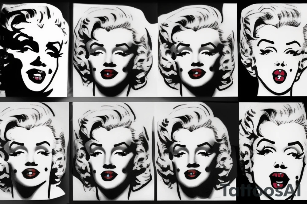 marilyn monroe face on blackbackground tattoo idea