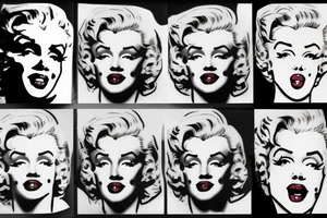 marilyn monroe face on blackbackground tattoo idea