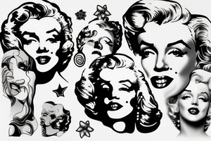 marilyn monroe face on blackbackground tattoo idea