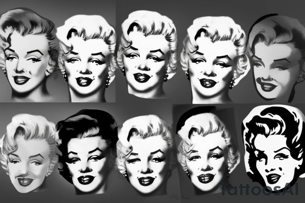 marilyn monroe face on blackbackground tattoo idea