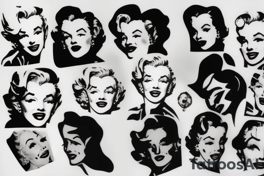 marilyn monroe face on blackbackground tattoo idea