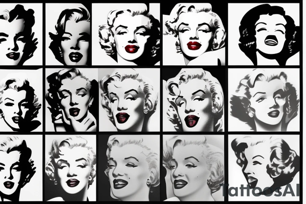 marilyn monroe face on blackbackground tattoo idea