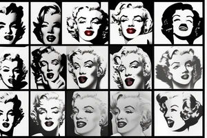 marilyn monroe face on blackbackground tattoo idea