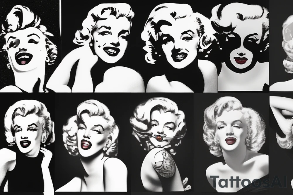 marilyn monroe face on blackbackground tattoo idea