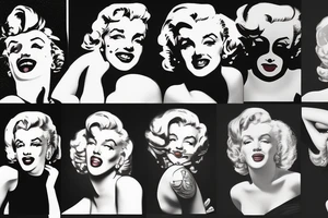 marilyn monroe face on blackbackground tattoo idea