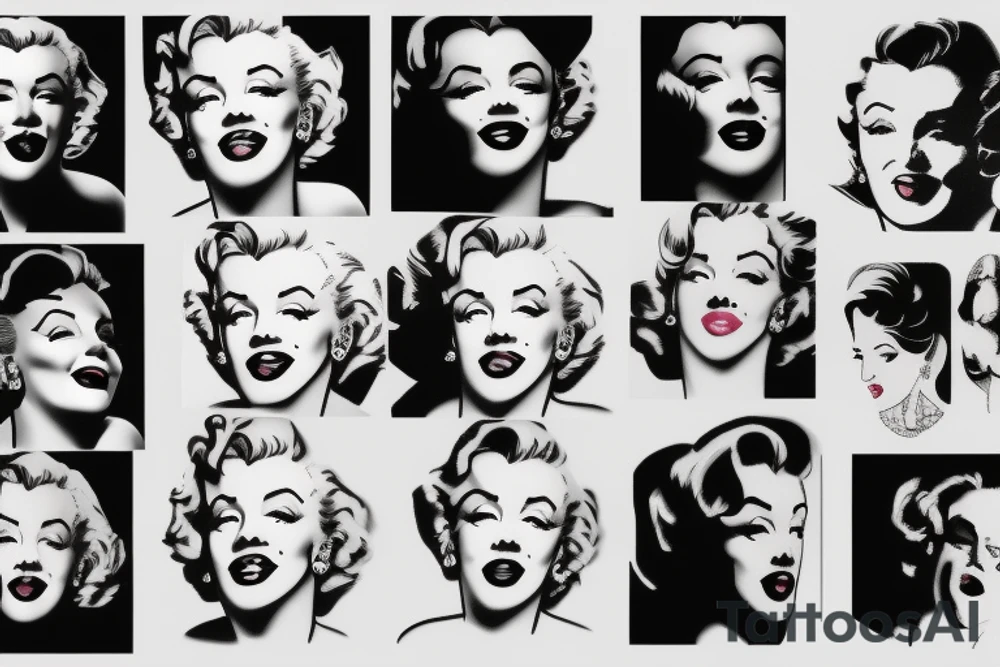 marilyn monroe face on blackbackground tattoo idea