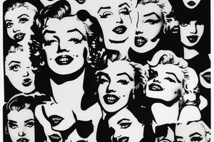 marilyn monroe face on blackbackground tattoo idea
