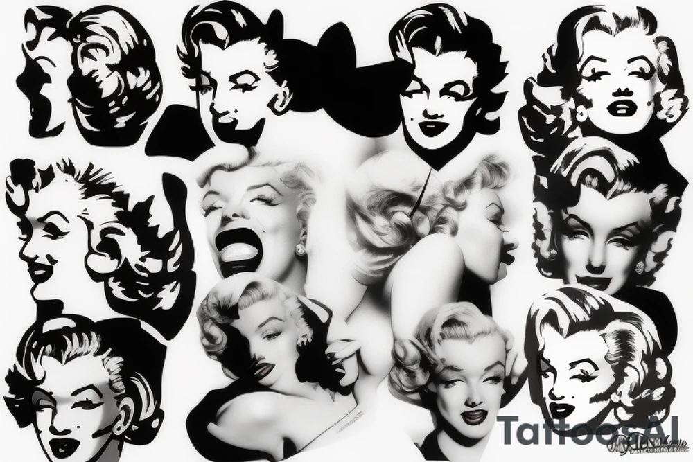 marilyn monroe face tattoo idea