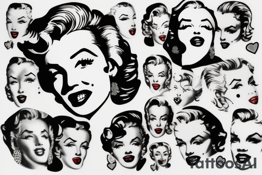 marilyn monroe face tattoo idea