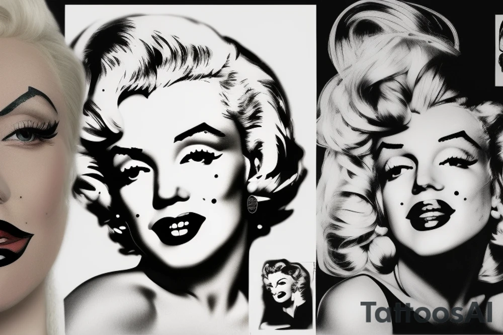 marilyn monroe face tattoo idea