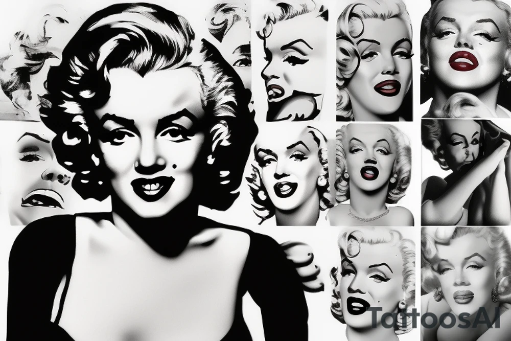 marilyn monroe face tattoo idea