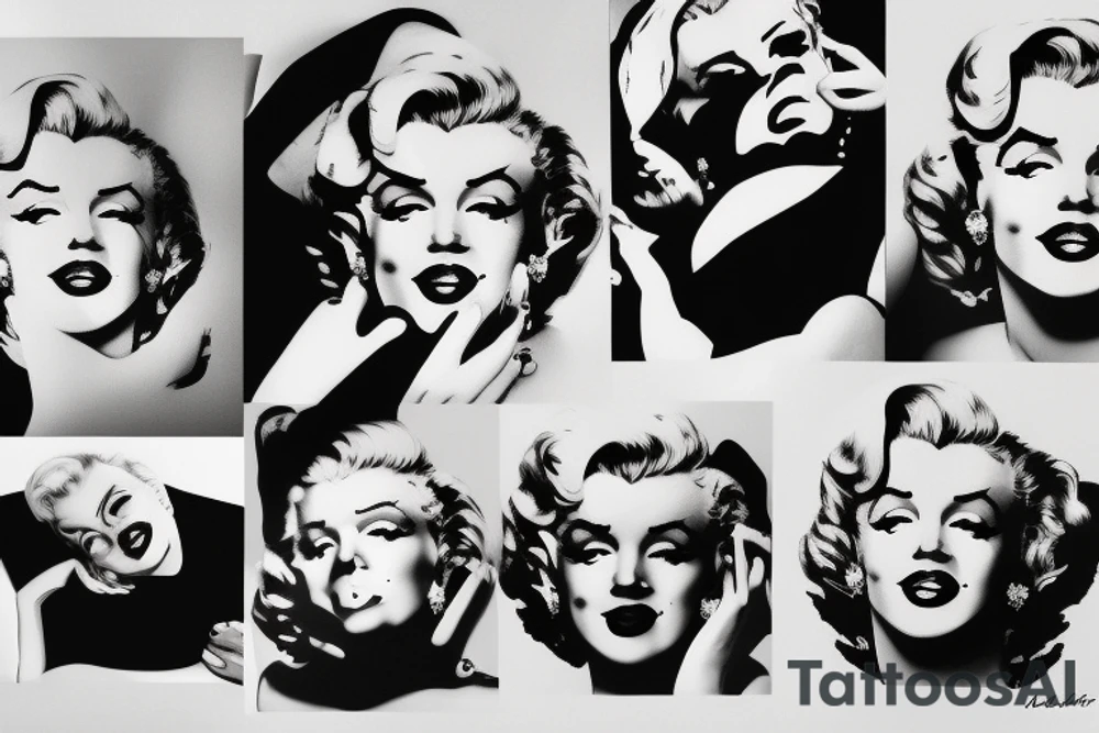 marilyn monroe face on the hand tattoo idea