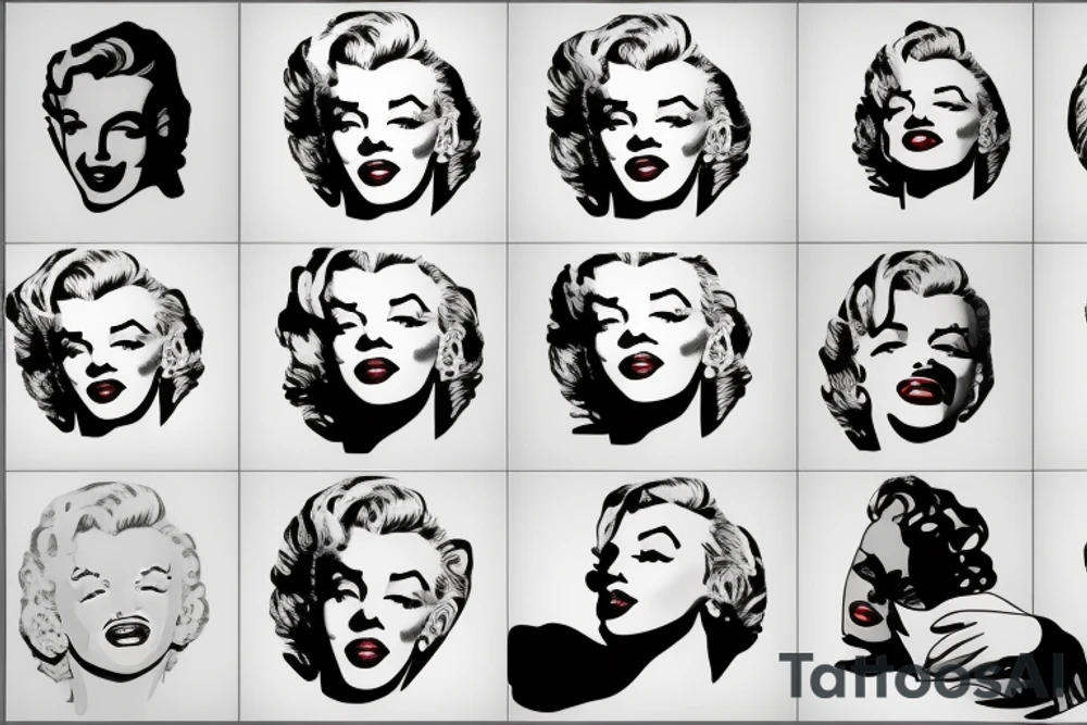 marilyn monroe face on the hand tattoo idea