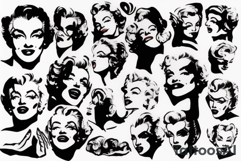 marilyn monroe face on the hand tattoo idea