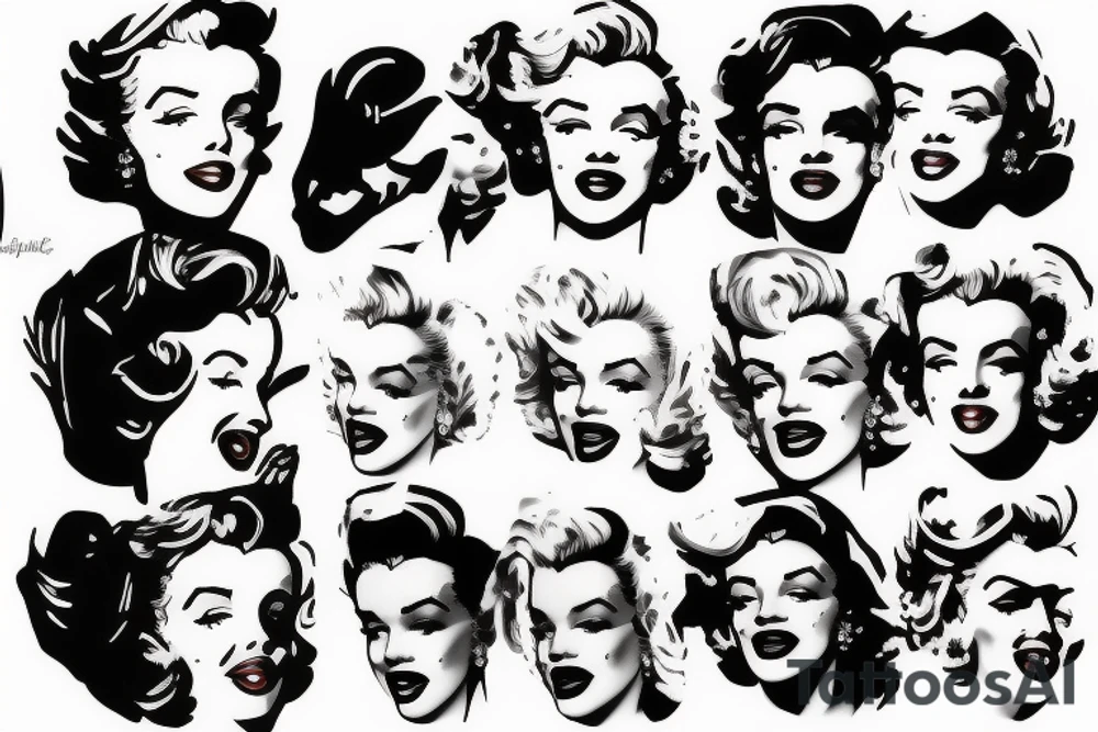 marilyn monroe face on the hand tattoo idea