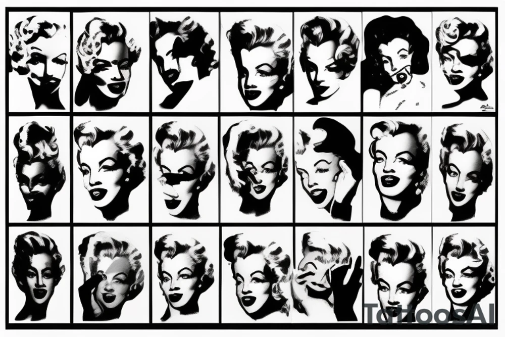 marilyn monroe face on the hand tattoo idea