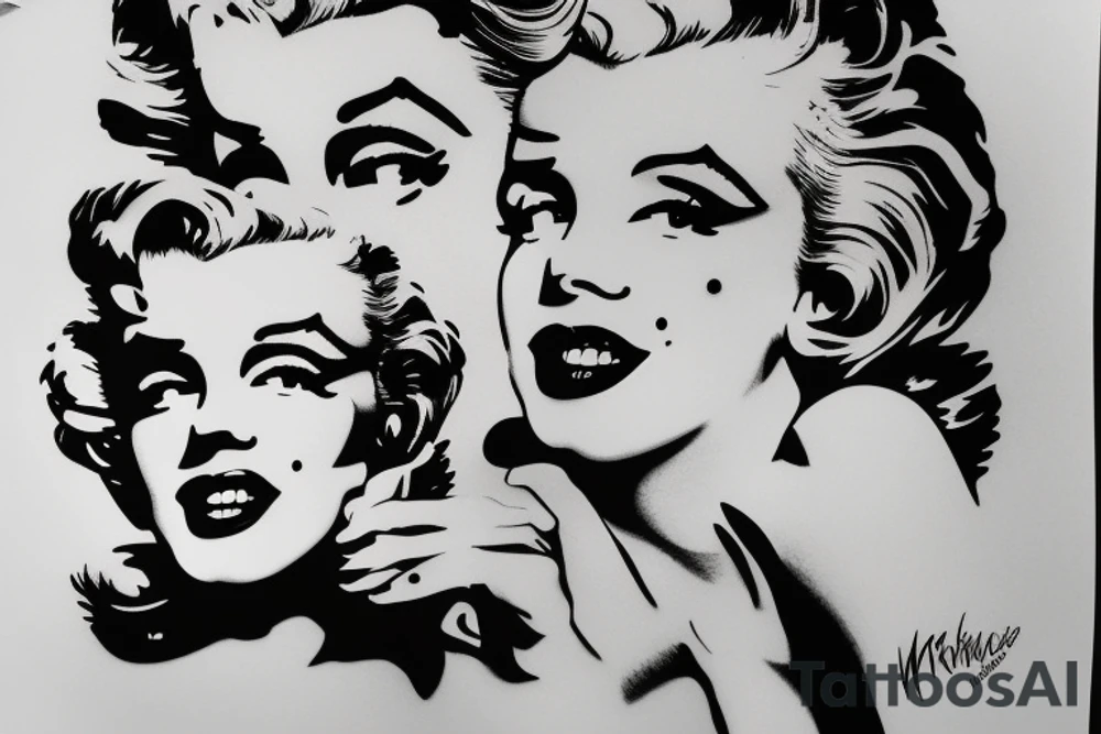 marilyn monroe face on the hand tattoo idea