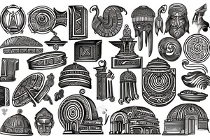 pantheon greek, northern, hindu, gods tattoo idea
