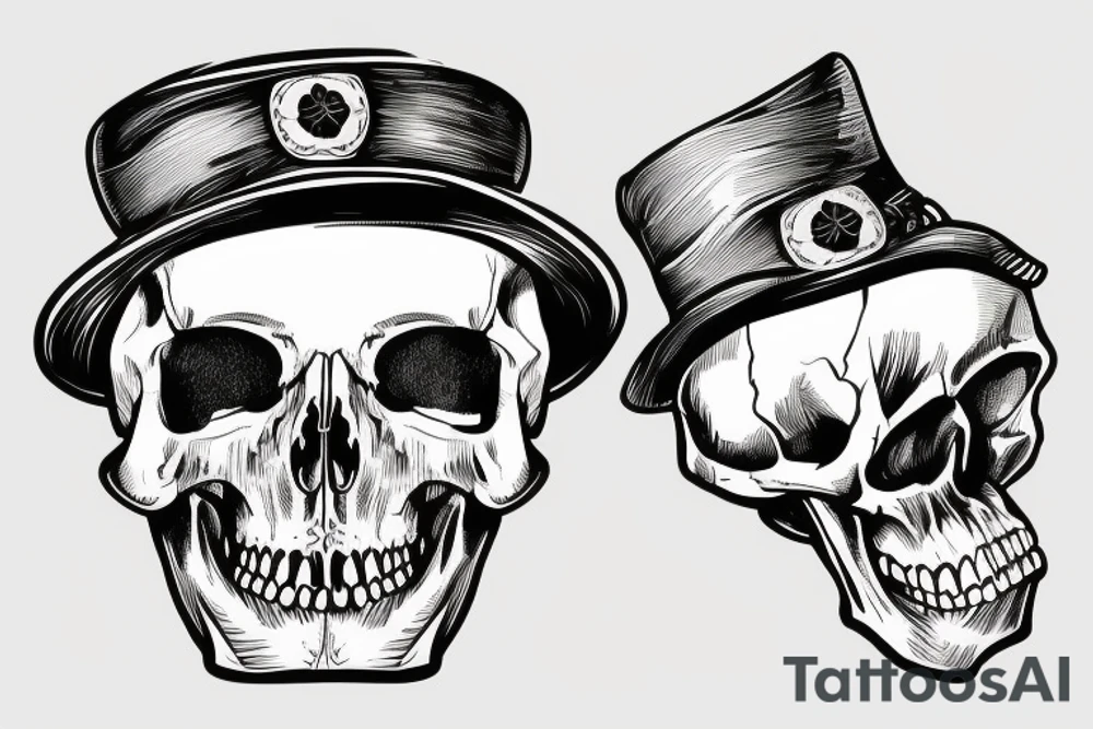 army skull with hat tattoo idea