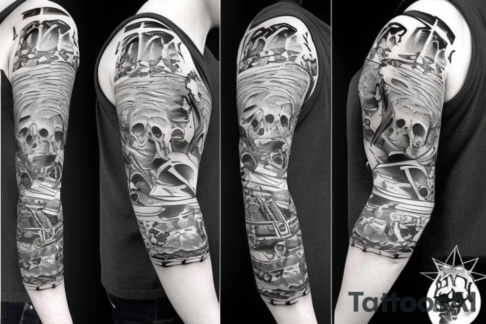 army skull with hat tattoo idea