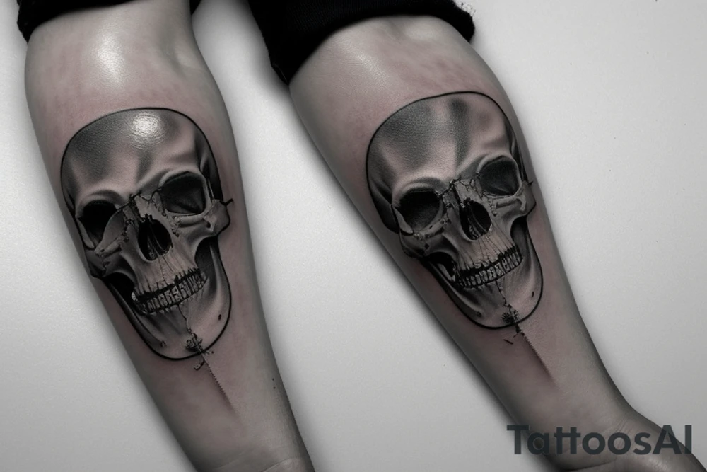 army skull with hat tattoo idea