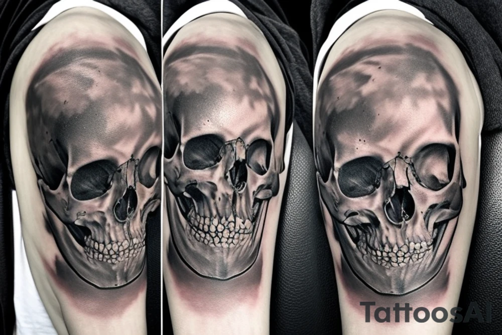 army skull with hat tattoo idea