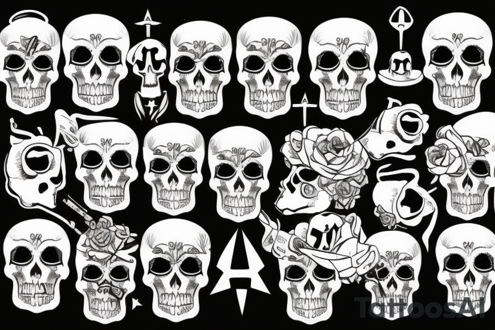 skull with army hat tattoo idea