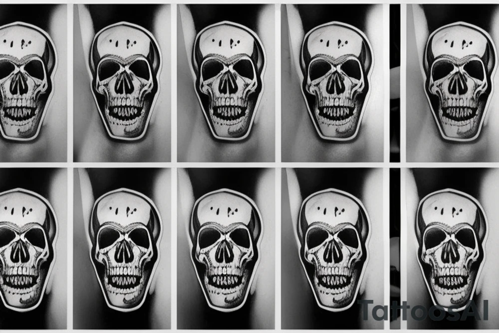 skull with army hat tattoo idea