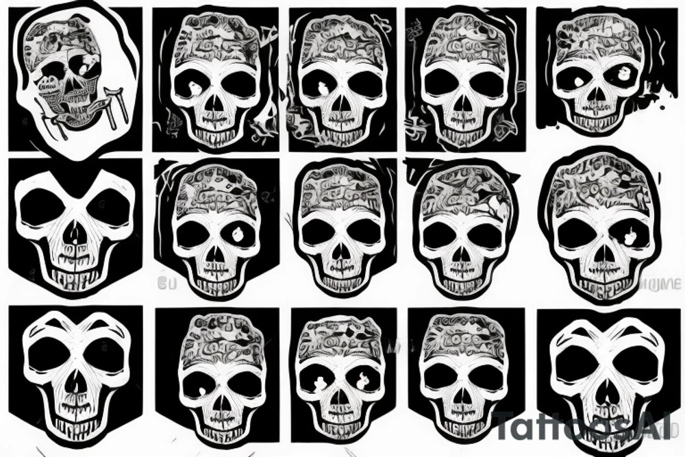 skull with army hat tattoo idea