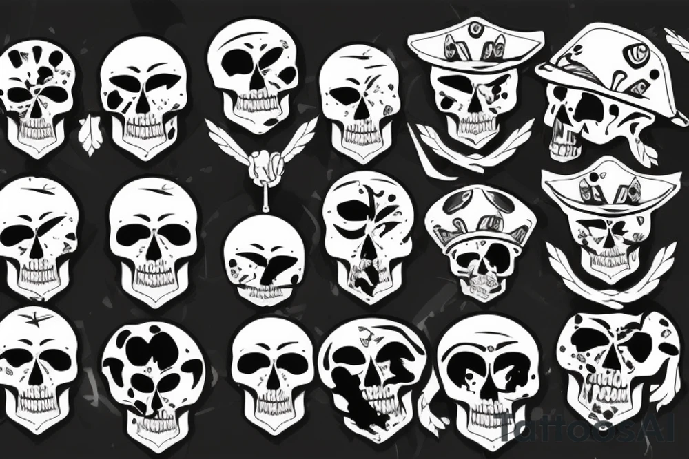 skull with army hat tattoo idea